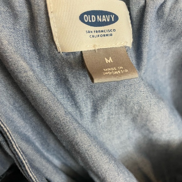 GAP Denim Jumpsuit Short Sleeve Button Front Utility One Piece - Picture 4 of 5